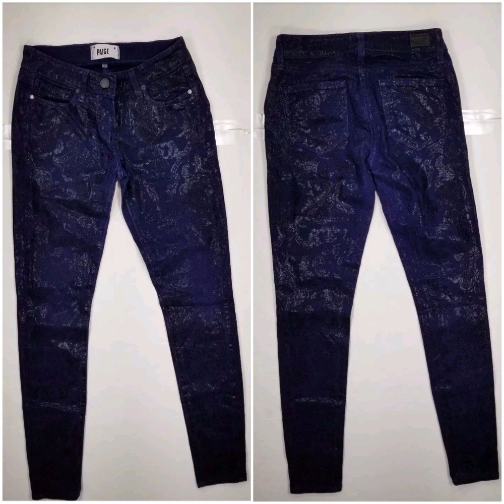 Paige Verdugo Ultra Skinny Jean's Textured Floral